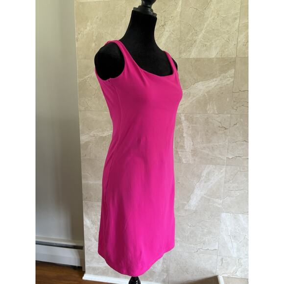 Susana Monaco Hot Pink Stretch Scoop Back Dress - Medium Bodycon Y2K Party $178 - Picture 5 of 8